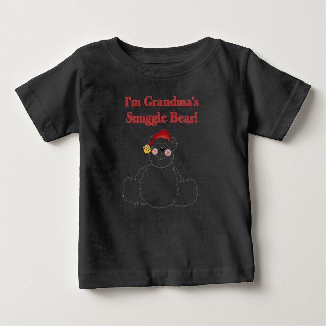 Camiseta Para Bebê Vovó: "Bear o Urso da Vovó" Natal (Frente)