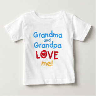 Camiseta Para Bebê Vovó e Vovô Me Amam