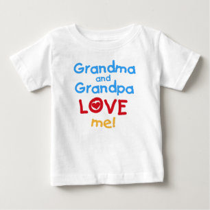 Camiseta Para Bebê Vovó e Vovô Me Amam