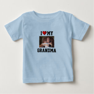 Camiseta Para Bebê Vovó: EU AMO A MINHA VOVÓ