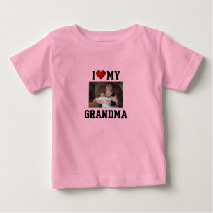 Camiseta Para Bebê Vovó: EU AMO A MINHA VOVÓ