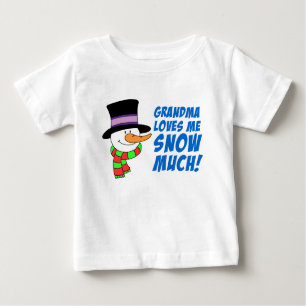 Camiseta Para Bebê Vovó Me Ama Muito Neve