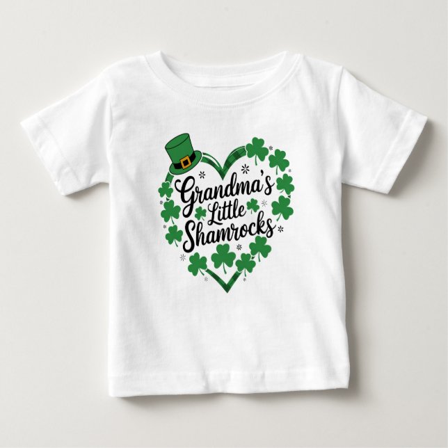 Camiseta Para Bebê Vovó Pequeno Shamrock (Frente)