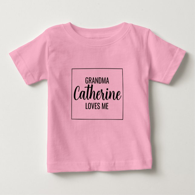 Camiseta Para Bebê Vovó Personalizada me ama neto (Frente)