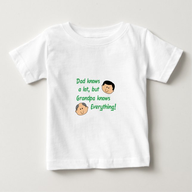 Camiseta Para Bebê Vovô Sabe Tudo (Frente)