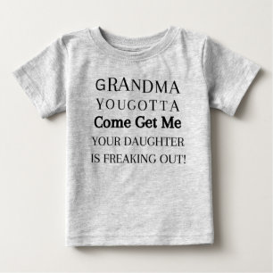 Camiseta Para Bebê Vovó Você Tem Que Vir Me Buscar