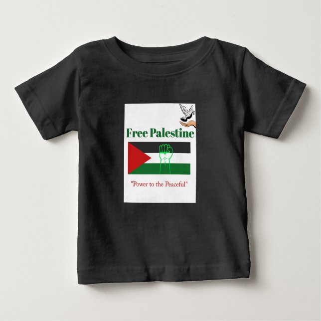 Camiseta Para Bebê Vozes para Gaza - Tee da Palestina Livre (Frente)