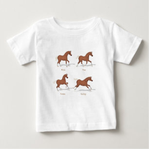 Camiseta Para Bebê Walk Trot Canter Gaits do Cavalo Sorrel