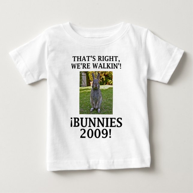Camiseta Para Bebê WalkinBunnies09 (Frente)