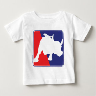 Camiseta Para Bebê Wall Street Red White e Blue Bull