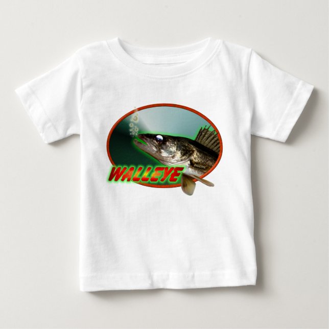 Camiseta Para Bebê Walleye Em Oval (Frente)