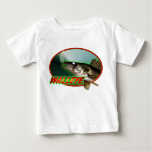 Camiseta Para Bebê Walleye no Oval