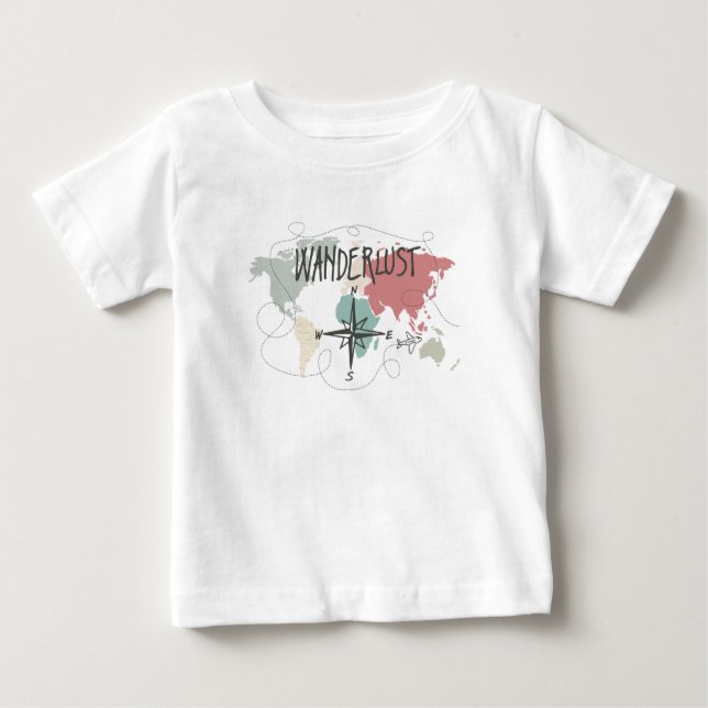 Camiseta Para Bebê Wanderlust (Frente)