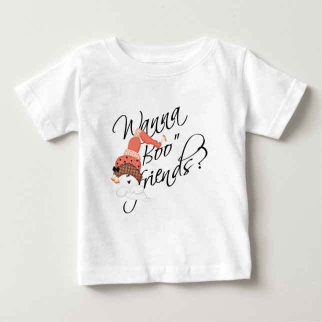 Camiseta Para Bebê Wanna Boo Friends Halloween (Frente)