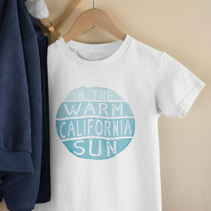 Camiseta Para Bebê Warm California Sun Vintage Typography Blue