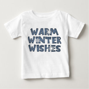 Camiseta Para Bebê Warm Winter Wishes Holidays T-Shirt