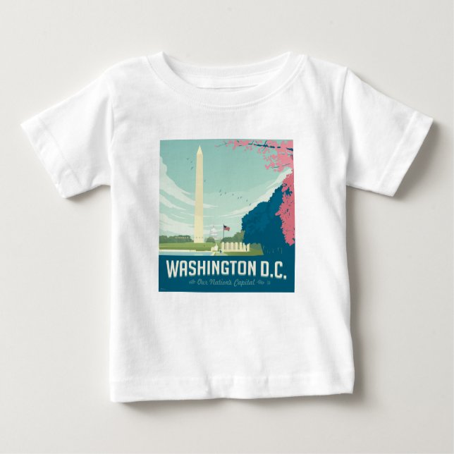 Camiseta Para Bebê Washington DC | Capital da Nação (Frente)
