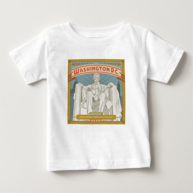 Camiseta Para Bebê Washington DC | Memorial Lincoln (Frente)