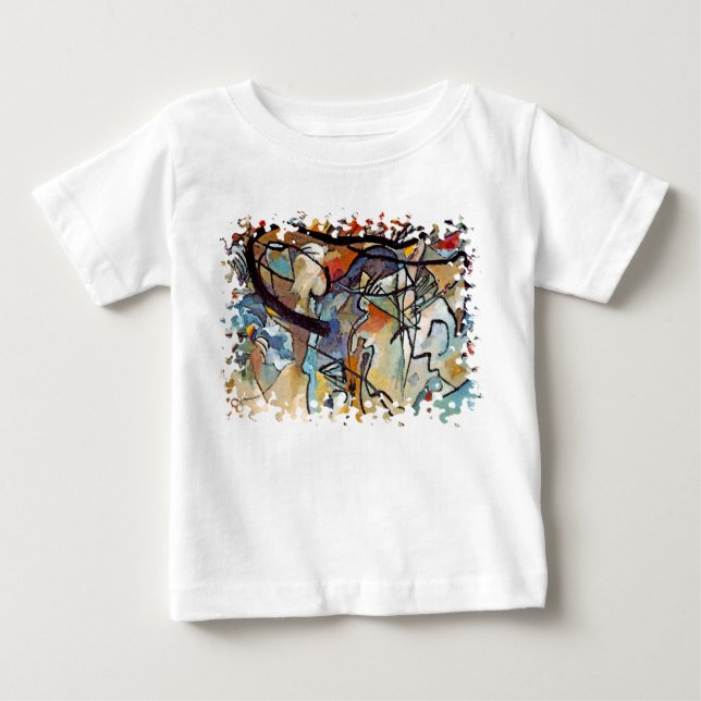 Camiseta Para Bebê Wassily Kandinsky - Composição Cinco Abstrato (Frente)