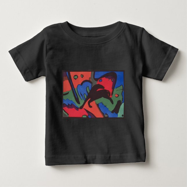 Camiseta Para Bebê Wassily Kandinsky Franz Marc Blue Rider Painting (Frente)