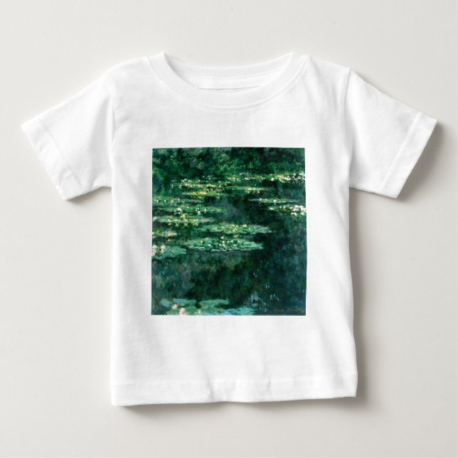 Camiseta Para Bebê WATER LILILIES IN GREEN POND por Claude Monet (Frente)