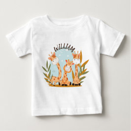 Camiseta Para Bebê Watercolor Baby Giraffe, Safari