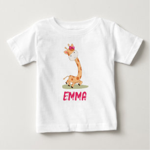 Camiseta Para Bebê Watercolor Baby Giraffe, Safari