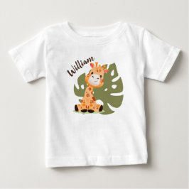 Camiseta Para Bebê Watercolor Baby Giraffe, Safari