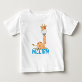 Camiseta Para Bebê Watercolor Baby Giraffe, Safari Animals