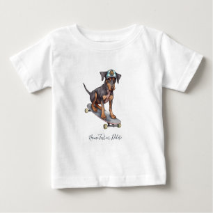 Camiseta Para Bebê Watercolor Doberman T-Shirt
