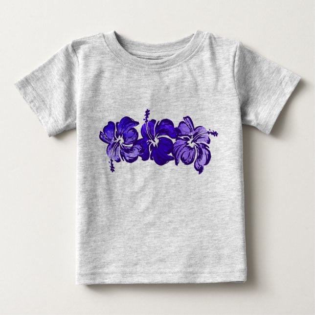 Camiseta Para Bebê Watercolor Hibiscus Toddlers Tee (Frente)