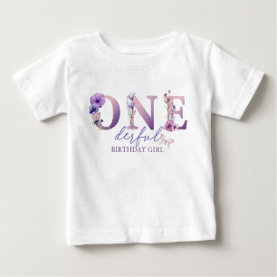 Camiseta Para Bebê Watercolor Wildflower Onemagistre Birthday Girl