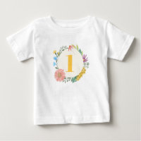 Watercolor Wildflower Wreath First Birday