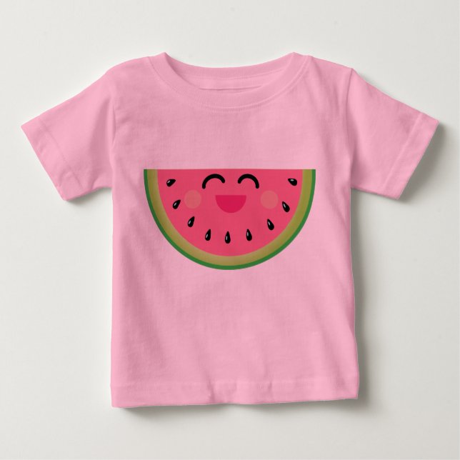 Camiseta Para Bebê Watermelon Kawaii Baby Tee (Frente)