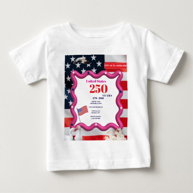 Camiseta Para Bebê We The Silly Geese 250th Funny Celebration (Frente)