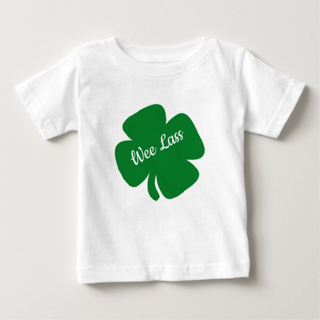 Camiseta Para Bebê Wee Lass Dia de São Patrício (Frente)