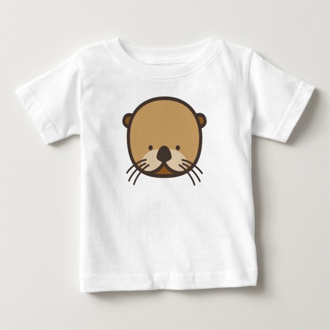Camiseta Para Bebê WeeOnez Otter Baby Fine Jersey (Frente)