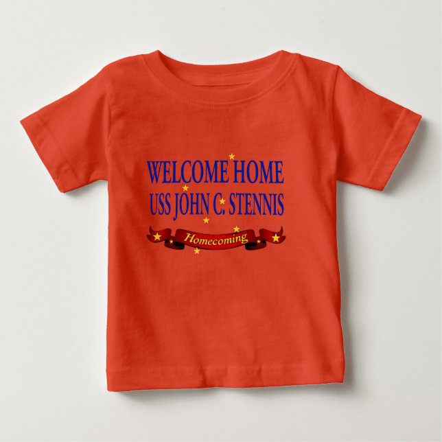Camiseta Para Bebê Welcome Home USS John C. Stennis (Frente)