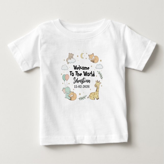 Camiseta Para Bebê Welcome To The World Sebastian Baby T-Shirt (Frente)