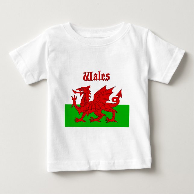 Camiseta Para Bebê Welsh Flag Wales (Frente)