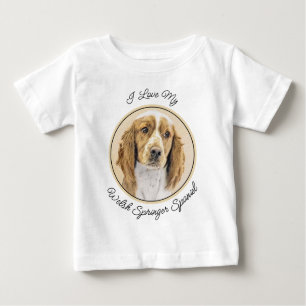 Camiseta Para Bebê Welsh Springer Spaniel Painting - Arte Original De