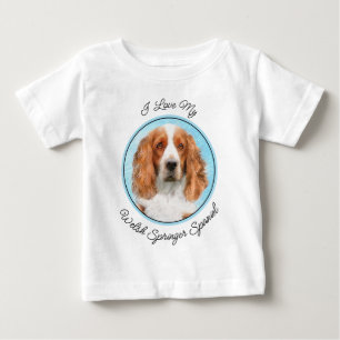 Camiseta Para Bebê Welsh Springer Spaniel Painting - Arte Original De