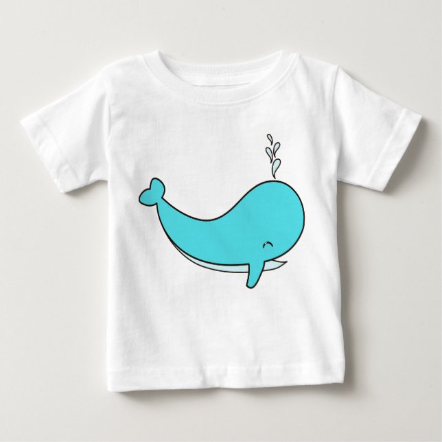 Camiseta Para Bebê Whale, Sea, Water (Frente)