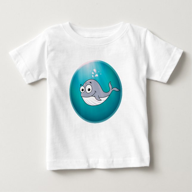 Camiseta Para Bebê Whale, Sperm Whale, Underwater (Frente)