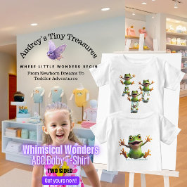 Camiseta Para Bebê Whimsical Wonders Baby Short Sleeve ABC T Shirt
