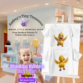 Camiseta Para Bebê Whimsical Wonders Baby Short Sleeve Duck T Shirt