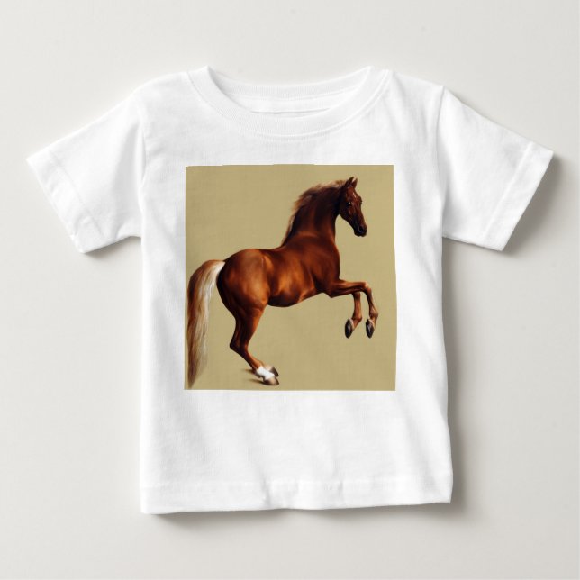 Camiseta Para Bebê Whistlejacket horse by George Stubbs (Frente)