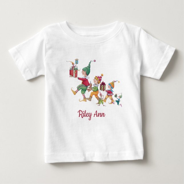 Camiseta Para Bebê White de Natal Personalizado (Frente)