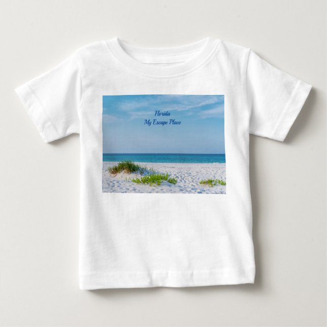 Camiseta Para Bebê White Sandy Beach, na costa da Flórida Toddler (Frente)