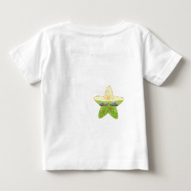Camiseta Para Bebê white t  shirt  printed with nature (Verso)